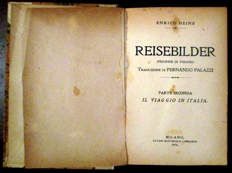 Reisebilder (Figurine di viaggio). Parte seconda. Il viaggio in Italia,Enrico Heine,Studio editoriale lombardo