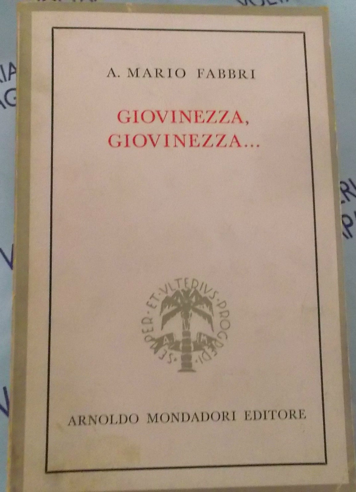 Giovinezza, Giovinezza... A.M.Fabbri Mondadori 