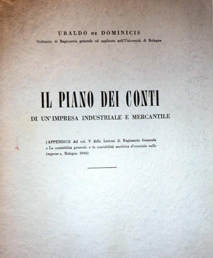 Il Piano Dei Conti Di Un 'Impresa Industriale E Mercantile Ubaldo De Dominicis G.R. Tamari, Bologna