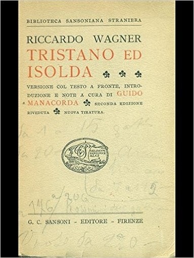 Tristano Ed Isolda Riccardo Wagner Sansoni 
