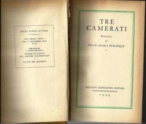 Tre Camerati Remarque Erich Maria Mondadori 