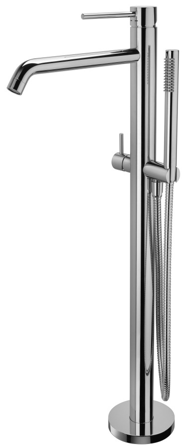 LIGHT Miscelatore vasca a pavimento con deviatore e doccia senza base free- standing