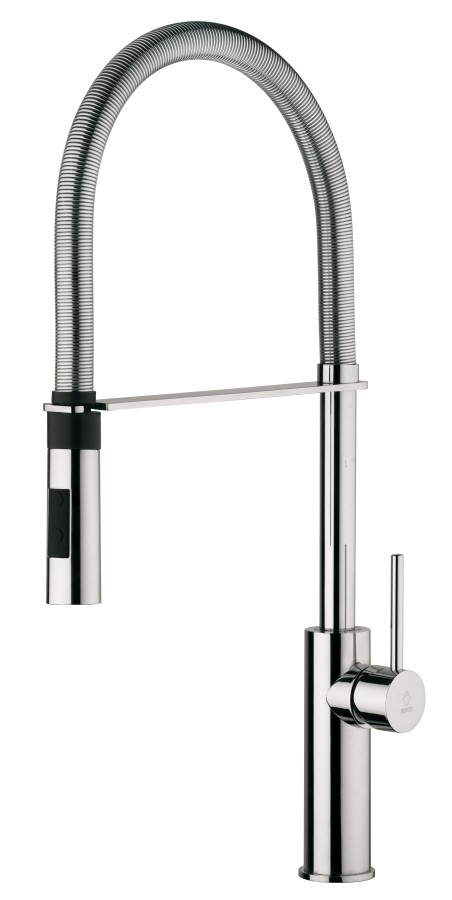 LIGHT Miscelatore cucina Professional 2 Getti ABS Minimal con molla NERA