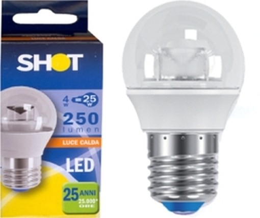 SHOT LAMPADE LAMPADINE LED SFERA CHIARE E27 250/4W
