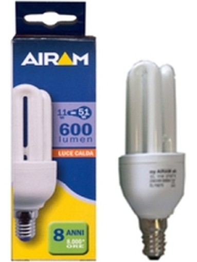 AIRAM LAMPADE LAMPADINE RISPARMIO ENERGETICO AIRAM E14 3 TUBI 11W