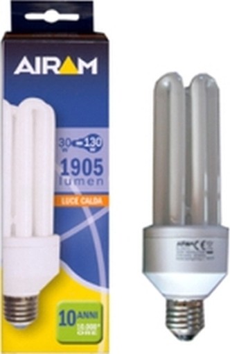 AIRAM LAMPADE LAMPADINE RISPARMIO ENERGETICO AIRAM E27 4 TUBI 30W