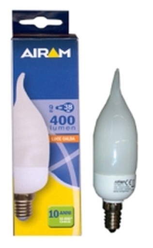 AIRAM LAMPADE LAMPADINE RISPARMIO ENERGETICO AIRAM E14 FIAMMA 9W