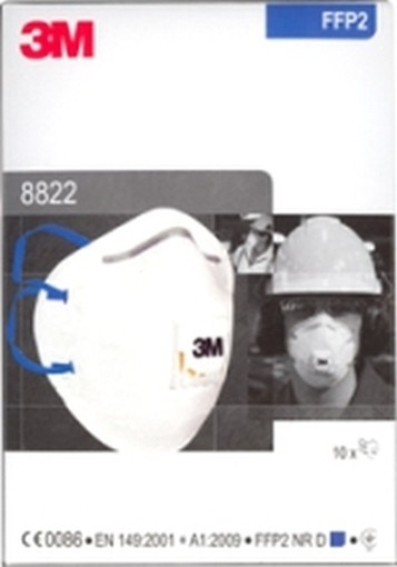 PEZZI 10-MASCHERE ANTIPOLVERE 3M 8822 FFP2 CON VALVOLA 