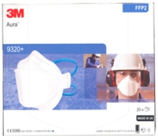 PEZZI 20-MASCHERE ANTIPOLVERE 3M 9320+ FFP2 SENZA VALVOLA 