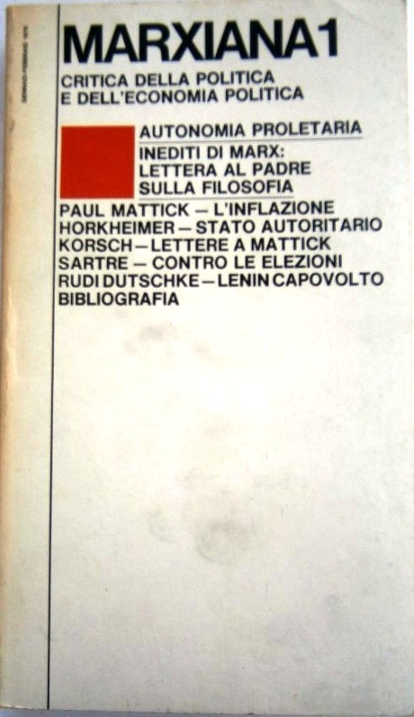 Marxiana 1. Critica della politica e dell'economia politica