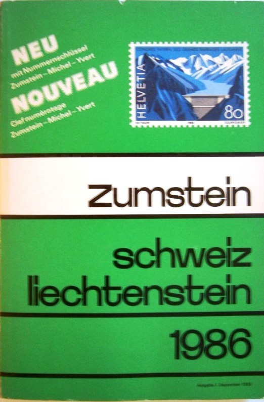 Zumstein. Schweiz liechtenstein 1986