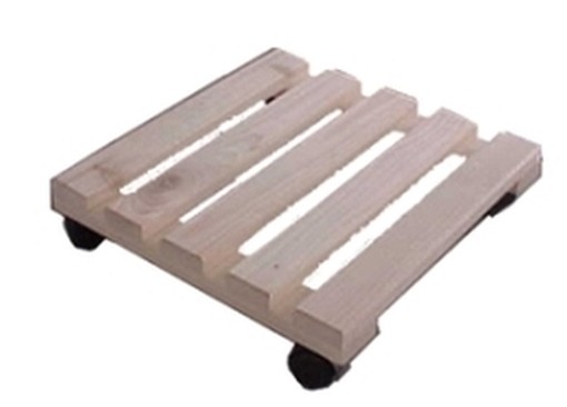 PORTAVASI CON RUOTE LEGNO CM.36