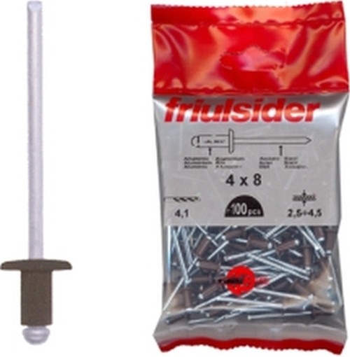 BLISTER 10-RIVETTI ALLUMINIO TESTA DI MORO 3,4X 7 100P