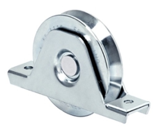 RUOTE IN ACCIAIO ZINCATO CANCELLI 335/100 V CON SUPPORTO 
