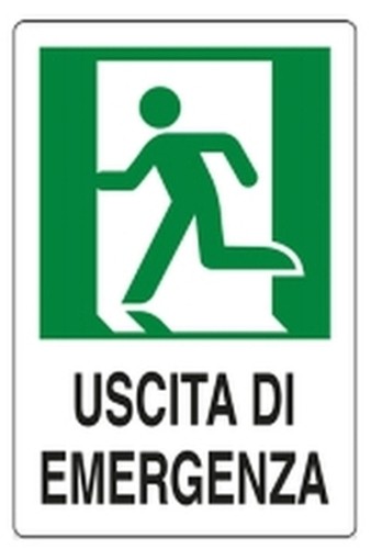 PEZZI 10-SEGNALI PVC USCITA EMERGENZA SX 30X20