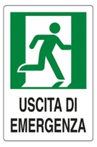 PEZZI 10-SEGNALI PVC USCITA EMERGENZA DX 30X20