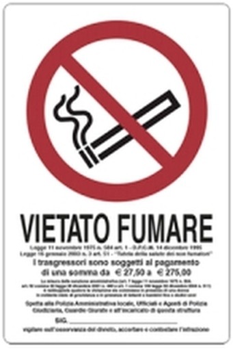 PEZZI 10-SEGNALI PVC VIETATO FUMARE 30X20