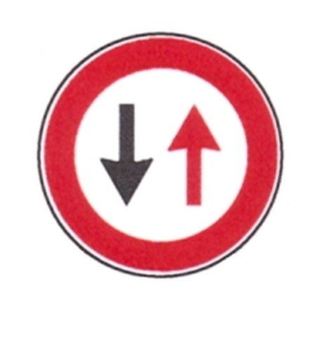 SEGNALI STRADALI FIG. 41-110 DARE PRECEDENZA NEI SENSI UNICI ALTERNATI