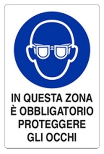 SEGNALI E' OBBLIGATORIO PROTEGGERE GLI OCCHI 30X20