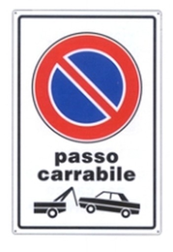 PEZZI 10-SEGNALI PASSO CARRABILE 45X30