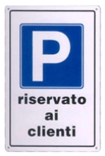PEZZI 10-SEGNALI PVC PARCHEGGIO CLIENTI 30X20
