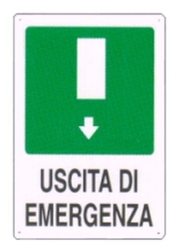PEZZI 10-SEGNALI PVC USCITA EMERGENZA 30X20