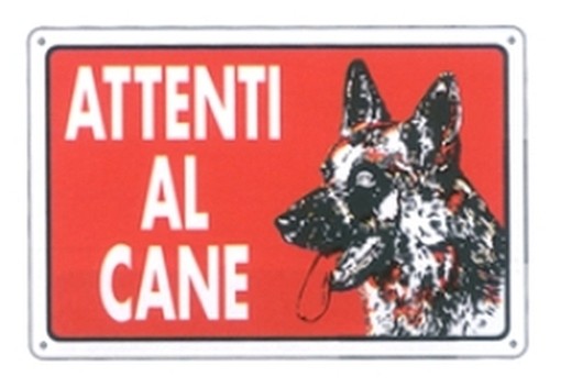 PEZZI 10-SEGNALI ATTENTI AL CANE 30X20