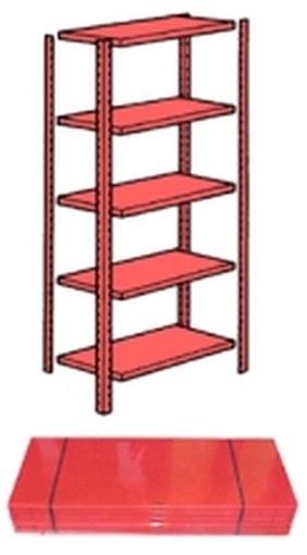 SCAFFALI COSMET ROSSI 5P KIT
