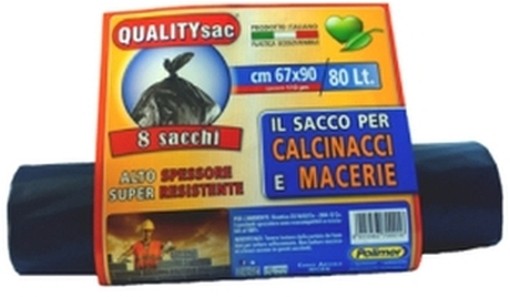 ROTOLI 15-SACCHI IMMONDIZIA MACERIE NERO LT80 8PZ
