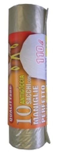 ROTOLI 20-SACCHI IMMONDIZIA CON MANIGLIA TRASPARENTE LT110 10P