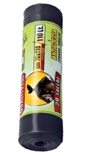 ROTOLI 10-SACCHI IMMONDIZIA NERI LT.110 20PZ
