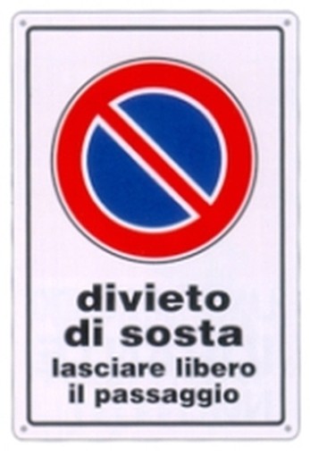 PEZZI 10-SEGNALI PVC DIVIETO DI SOSTA 30X20