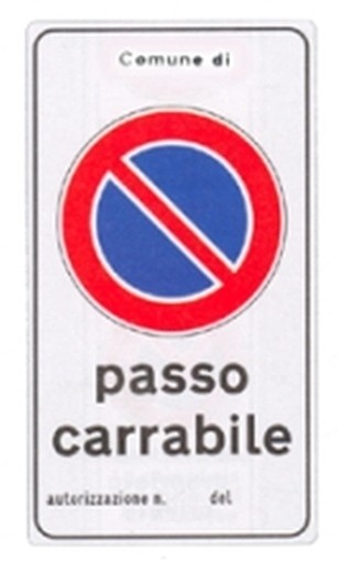 SEGNALI PASSO CARRABILE CON AUTORIZZAZIONE N. 45X25