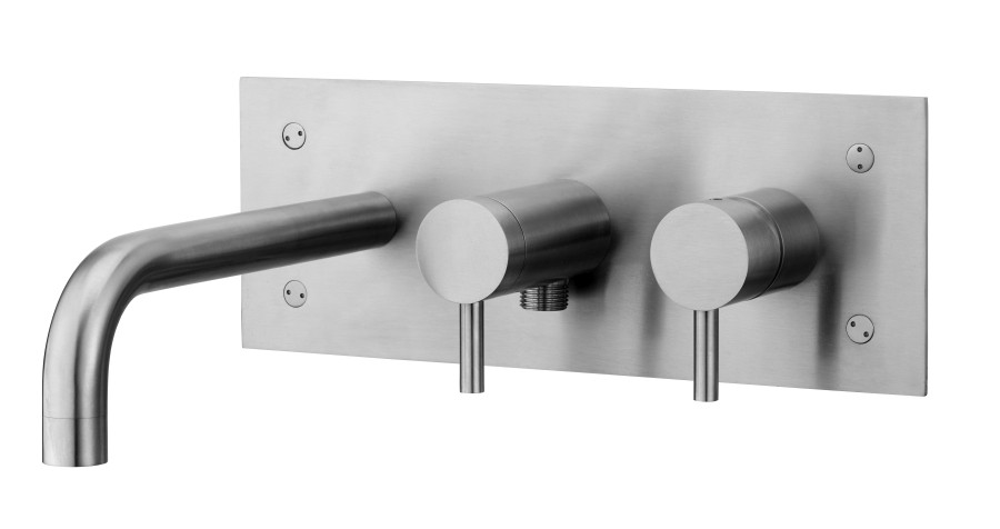 STEEL Miscelatore vasca incasso 3 Fori con deviatore bocca erogazione senza duplex in Acciaio