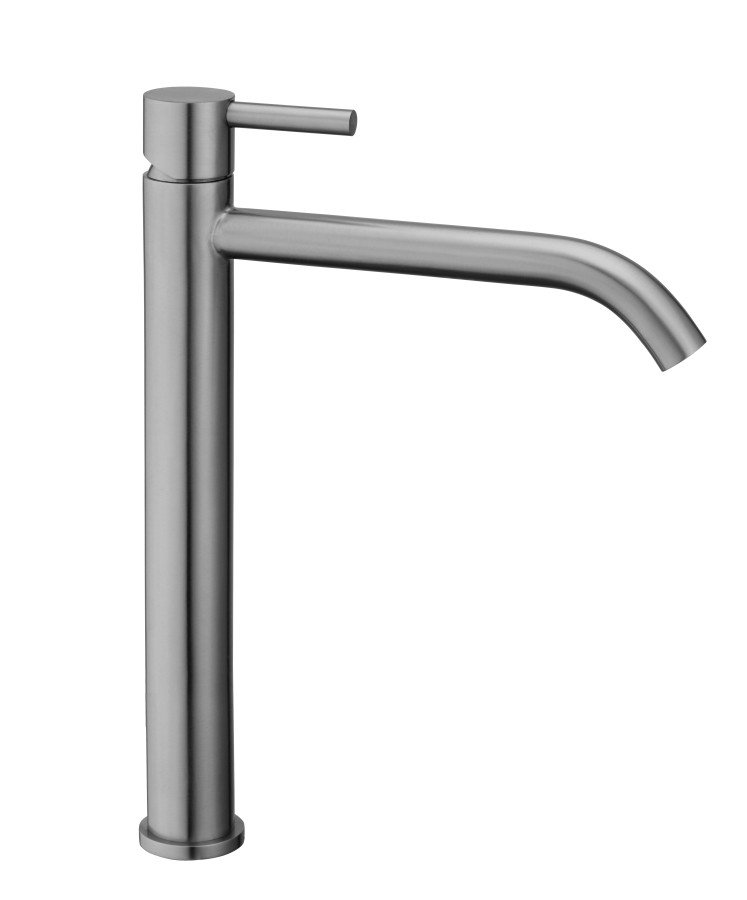 STEEL Miscelatore lavabo Senza Scarico PROLUNGATO in Acciaio