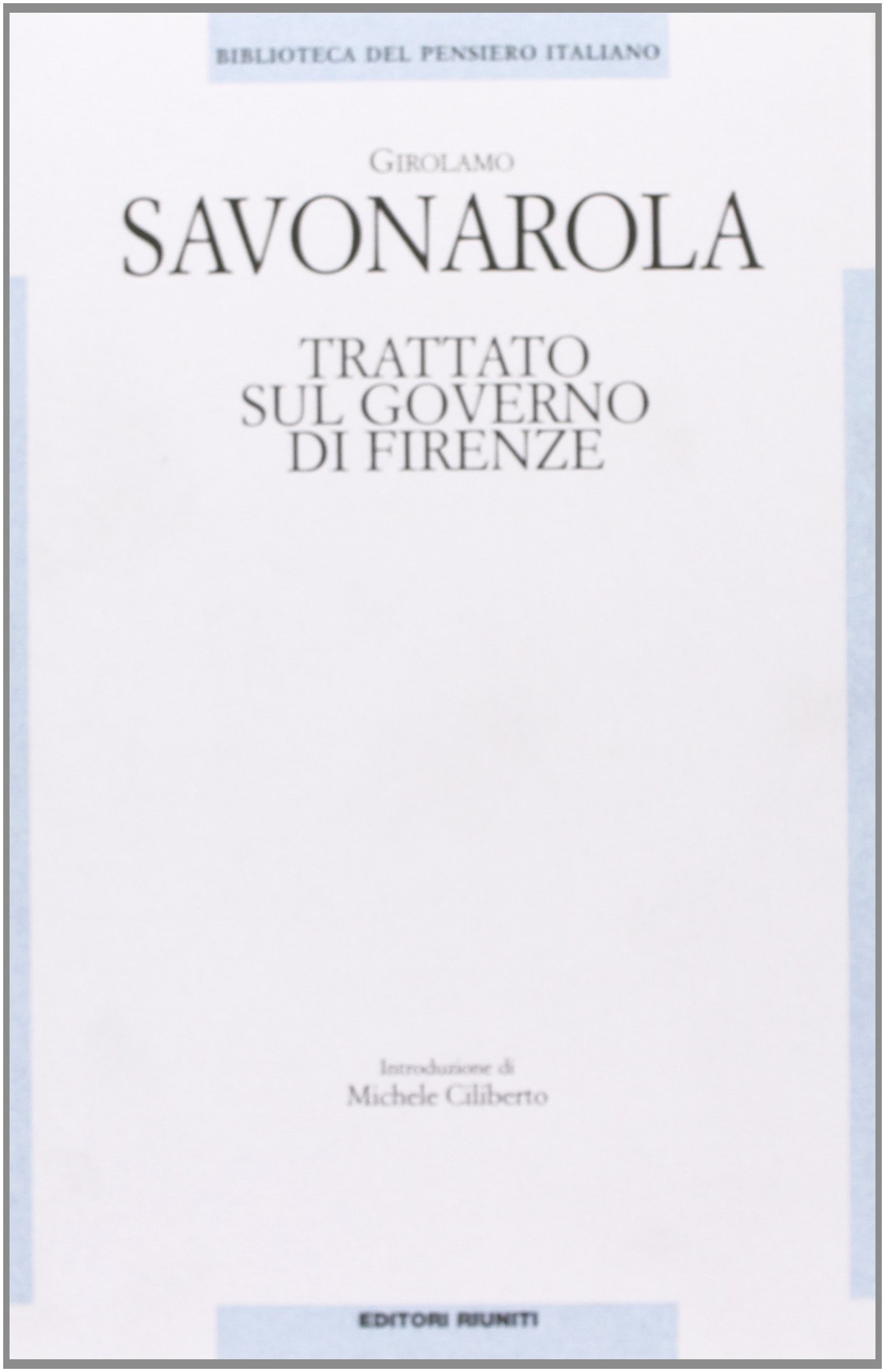 TRATTATO SUL GOVERNO DI FIRENZE