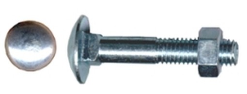 PEZZI 100-BULLONI TESTA TONDA 10X 70 ZINCATI