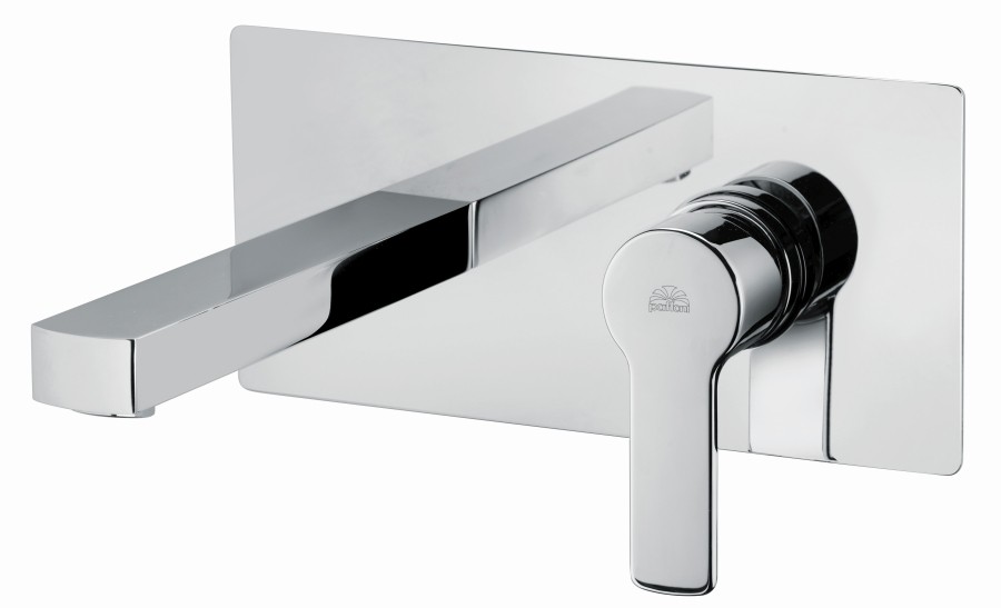 WEST Kit Miscelatore incasso 2 Fori con Piastra rett. e bocca muro