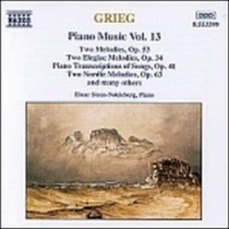 Opere x pf Vol.13 (integrale): 3 Pezzi EG 105, 2 Melodie elegiache op.34, Melodi  GRIEG EDVARD