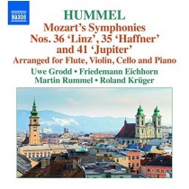 Arrangiamenti delle Sinfonie di Mozart nn.35 "Haffner", 36 "Linz", 41"Jupiter"  HUMMEL JOHANN NEPOMUK