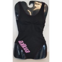 COSTUME AKKUA "MITI" INTERO AQUAFITNESS PALESTRA NERO/FUCSIA L