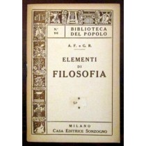 Elementi Di Filosofia  A.F. E G. R Sonzogno