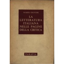La Letteratura Italiana Nelle Pagine Della Critica Mario Oliveri Paravia 